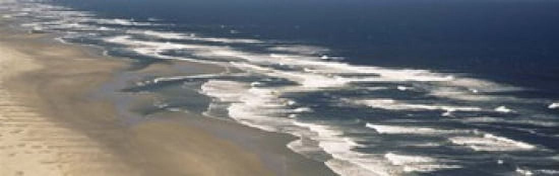 Waves on the beach Florence Lane County Oregon USA Canvas Art - Panoramic Images (18 x 6)