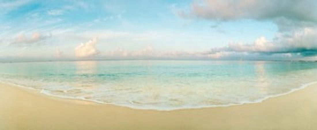 Waves on the beach Seven Mile Beach Grand Cayman Cayman Islands Canvas Art - Panoramic Images (15 x 6)