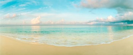 Waves on the beach Seven Mile Beach Grand Cayman Cayman Islands Canvas Art - Panoramic Images (30 x 13)