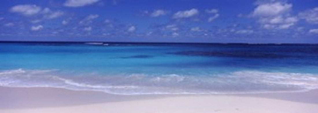 Waves on the beach Shoal Bay Beach Anguilla Canvas Art - Panoramic Images (36 x 13)