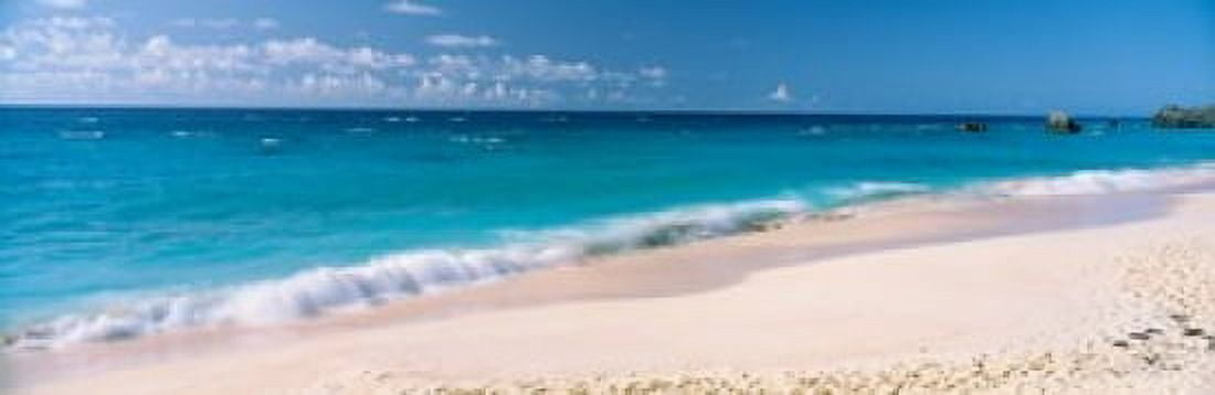 Waves on the beach Warwick Long Bay South Shore Park Bermuda Canvas Art - Panoramic Images (18 x 6)