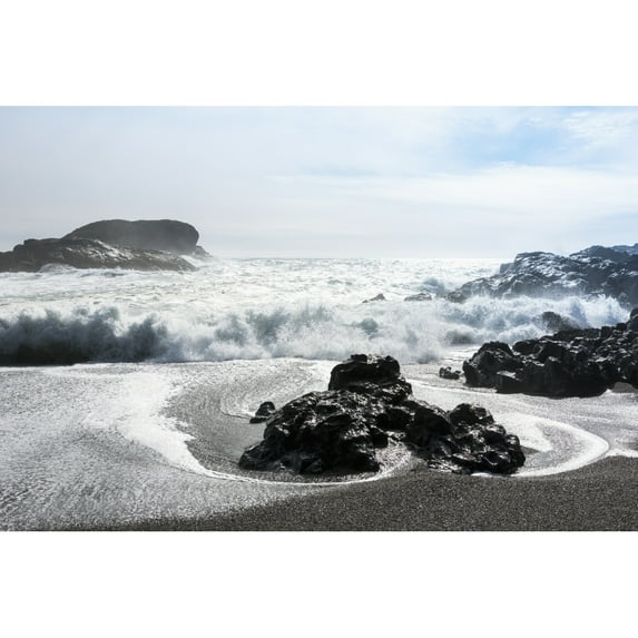 Waves rolling on shore; Tofino British Columbia Canada Poster Print