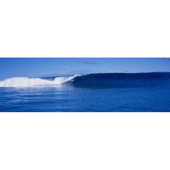 Waves splashing in the sea Canvas Art - Panoramic Images (18 x 6)