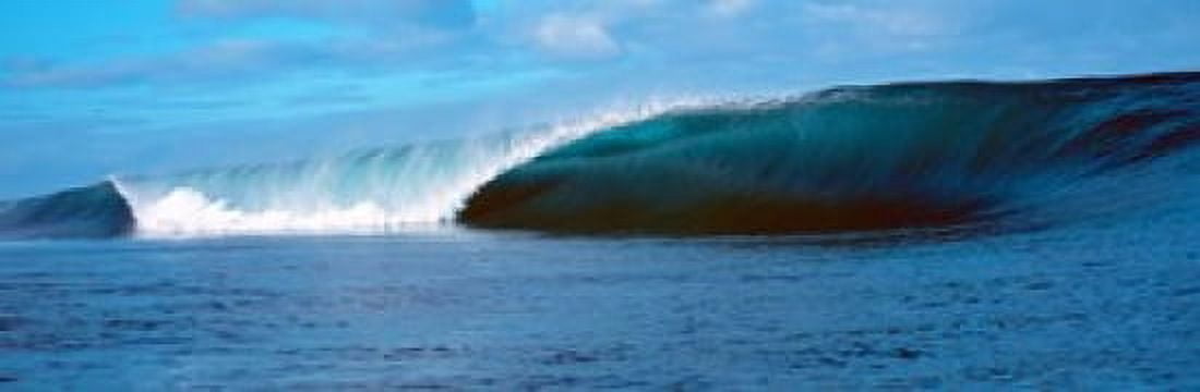 Waves splashing in the sea Canvas Art - Panoramic Images (18 x 6)