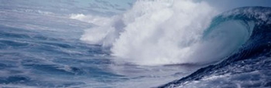 Waves splashing in the sea Canvas Art - Panoramic Images (18 x 6)