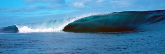 Waves splashing in the sea Canvas Art - Panoramic Images (36 x 12)