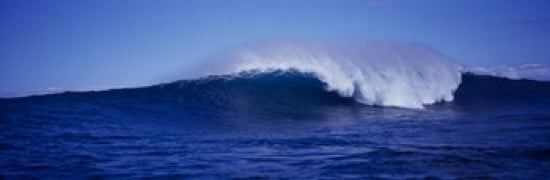 Waves splashing in the sea Canvas Art - Panoramic Images (36 x 12)
