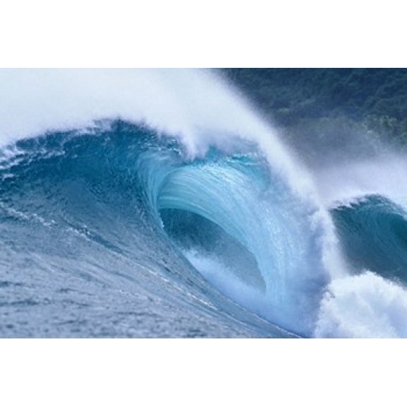 Waves splashing in the sea Canvas Art - Panoramic Images (42 x 28)