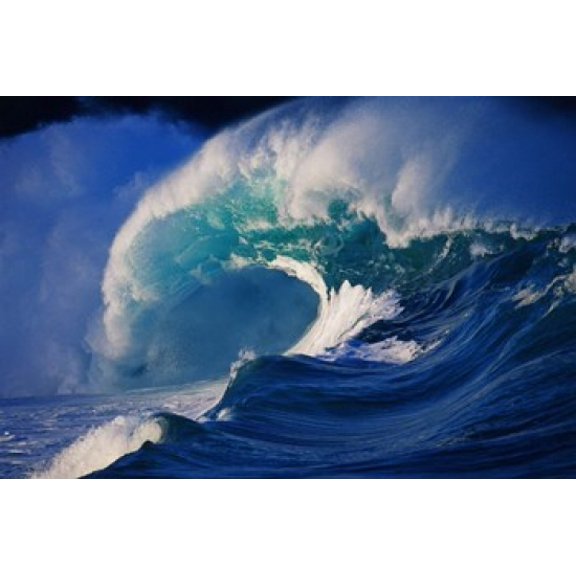 Waves splashing in the sea Canvas Art - Panoramic Images (42 x 28)