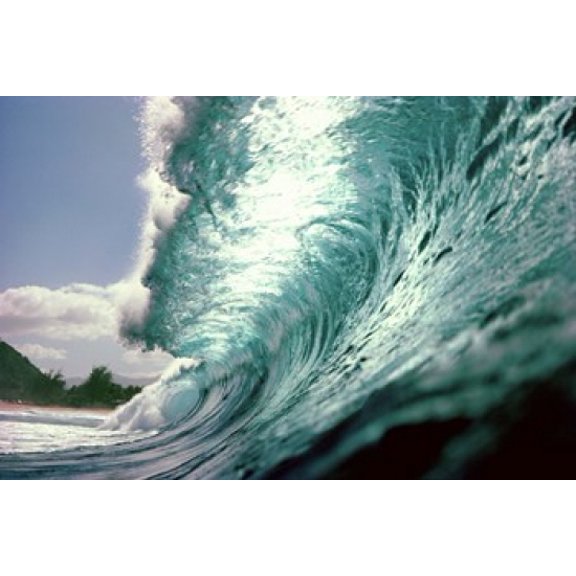 Waves splashing in the sea Canvas Art - Panoramic Images (42 x 28)