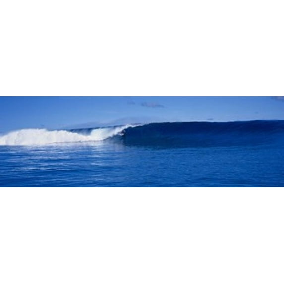 Waves splashing in the sea Poster Print (18 x 6)