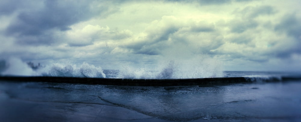 Waves splashing into the Malecon Havana Cuba Canvas Art - Panoramic Images (12 x 30)