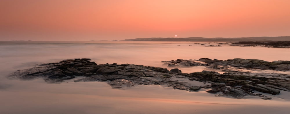Waves washing over rocks on beach Ballyconneely Connemara County Galway Ireland Canvas Art - Panoramic Images (36 x 12)