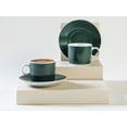 thumbnail image 1 of Wavey Porcelain 2 Piece Coffee Cup Set 80 ml Green, 1 of 1