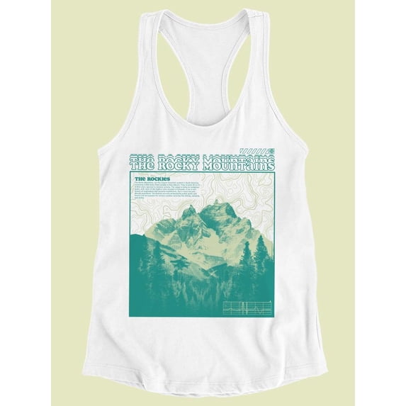 Wavey Rocky Mountains Racerback Tank Women's -SelectDesign