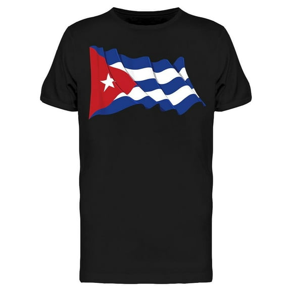 Waving Cuban Flag Country T-Shirt Men -Image by Shutterstock, Male Small