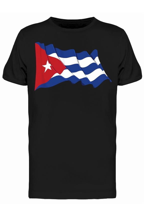 Waving Cuban Flag Country T-Shirt Men -Image by Shutterstock, Male Small