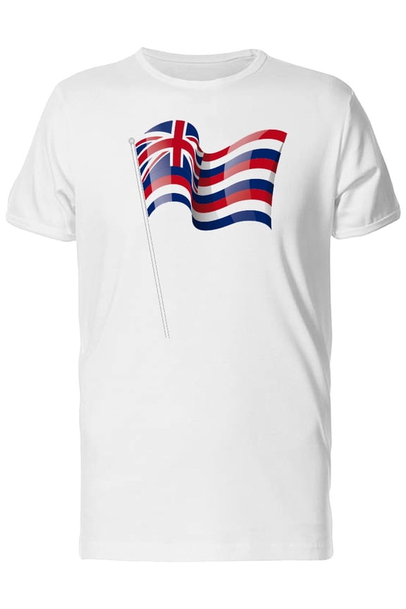 Waving Flag Of Hawaii T-Shirt Men -Image by Shutterstock, Male XX-Large