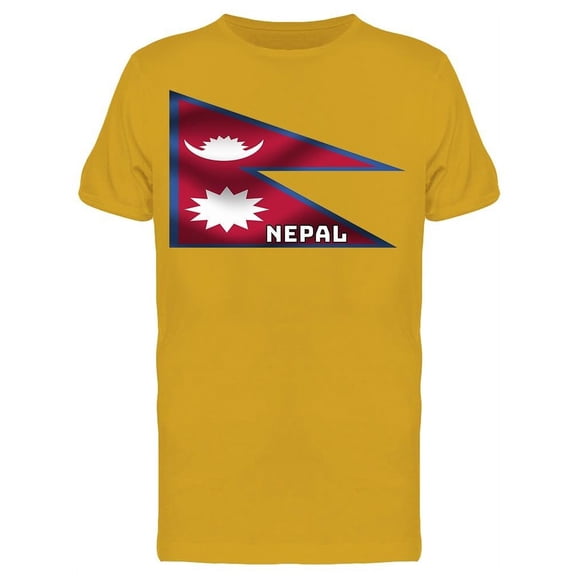 Waving Flag Of Nepal T-Shirt Men -Image by Shutterstock, Male Large