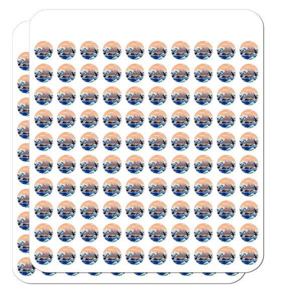 Waving Manatee Mermaid On Rocks and Waves Funny Planner Calendar Scrapbooking Crafting Stickers