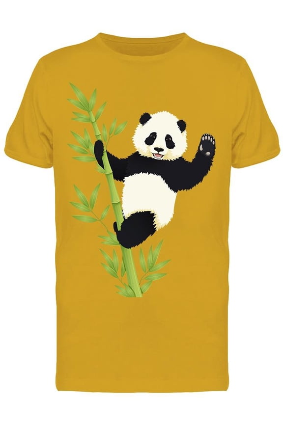 Waving Panda On Bamboo T-Shirt Men -Image by Shutterstock, Male x-Large