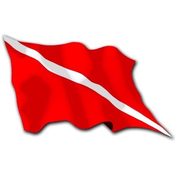 Waving Scuba Dive Flag 3M Reflective sticker| Diving Decal