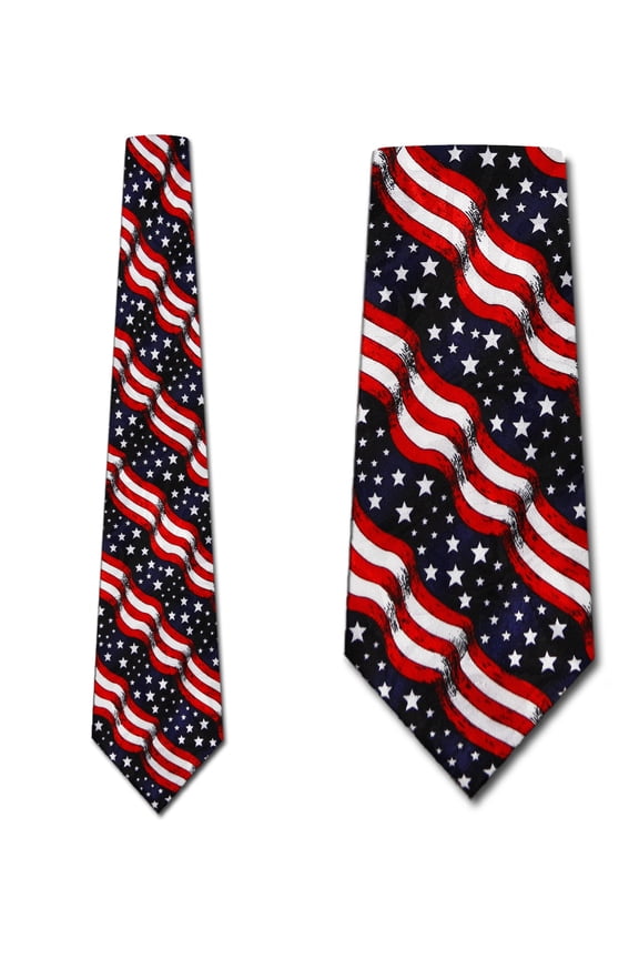 Waving Stars and Stripes Necktie Mens Tie by Steve