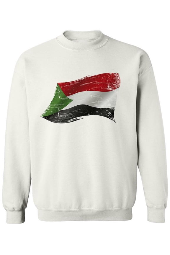 Waving Sudan Flag Sweatshirt Men -Image by Shutterstock, Male 4X-Large