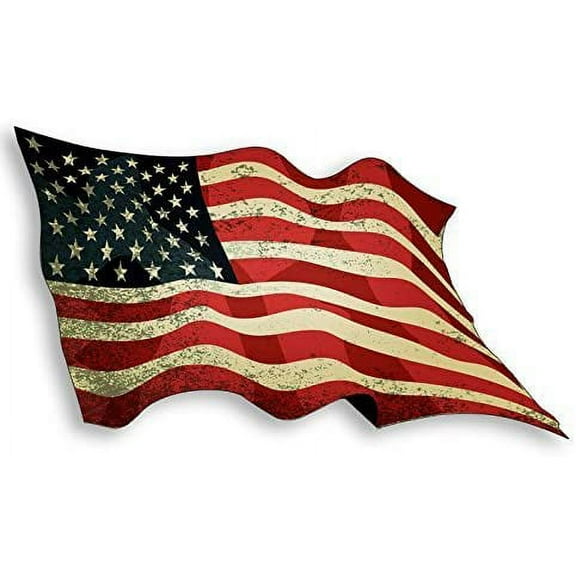 Waving Vintage USA Flag 3M Reflective sticker| American Old Decal