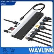 Wavlink 12-in-1 USB C Triple Display Docking Station, Max 4K@60Hz, 85W Charging