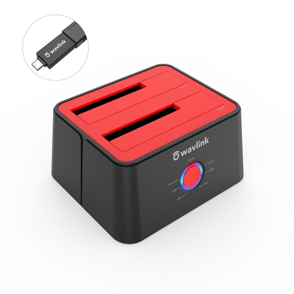 Wavlink Hard Drive Docking Station USB 3.0 to SATA (5Gbps) Dual-Bay dock station For 2.5 inch/3.5 External storage Inch HDD,SSD Support Offline Clone / Backup /UASP Functions [8TB2 ]