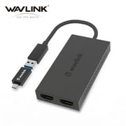 Wavlink USB 3.0 to Dual HDMI 4K UHD Universal Video Graphics Adapter Supports up to 6 Monitor displays, 2560x1440 60Hz External Video Card Adapter Support Windows,Mac, Chrome OS, Android 7.1 Above