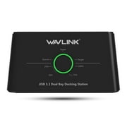 Wavlink USB 3.0 to SATA Dual Bay External Hard Drive Docking Station with USAP Protocal for 2.5/3.5 Inch SSD HDD SATA / /  [Support 2 16TB ] support Offline Clone/Backup Function