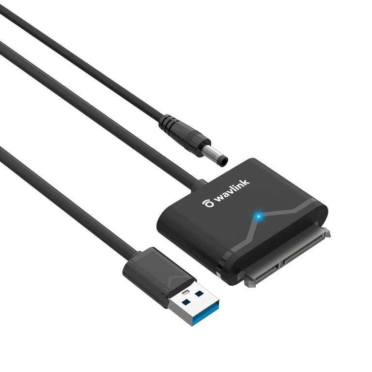 Wavlink USB 3.0 SATA III Hard Drive Adapter Cable, SATA to USB 5Gbps  Adapter Cable for 2.5 HDD/SSD & 3.5 HDD Hard Drive Connector with 12V/2A  Power