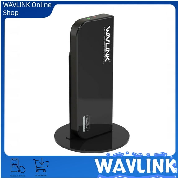 Wavlink USB 3.0 Universal Dual Display Docking Station Vertical Aluminum Stand With Gigabit Ethernet, HDMI/DVI/VGA( up to 2048 × 1152), 6 USB Ports, Audio Output/Input for Laptop/PC/Mac