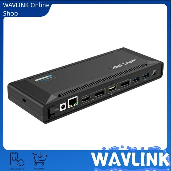 Wavlink USB C Docking Station with Power Delivery, 60W Charging, Dual 4K (40962160 @ 60HZ), Single 5K (51202880 @ 60HZ), Two USB-C Ports, for Windows & Mac OS