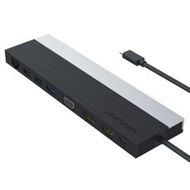 Wavlink USB C 13-in-1 Hub/ Docking Station, Triple Display Type-C Adapter With 2xHDMI And Display Port, 89W Laptop Charging, Ethernet, MicroSD And SD Card Reader, 3.5mm Audio Jack And 3 USB 3.0