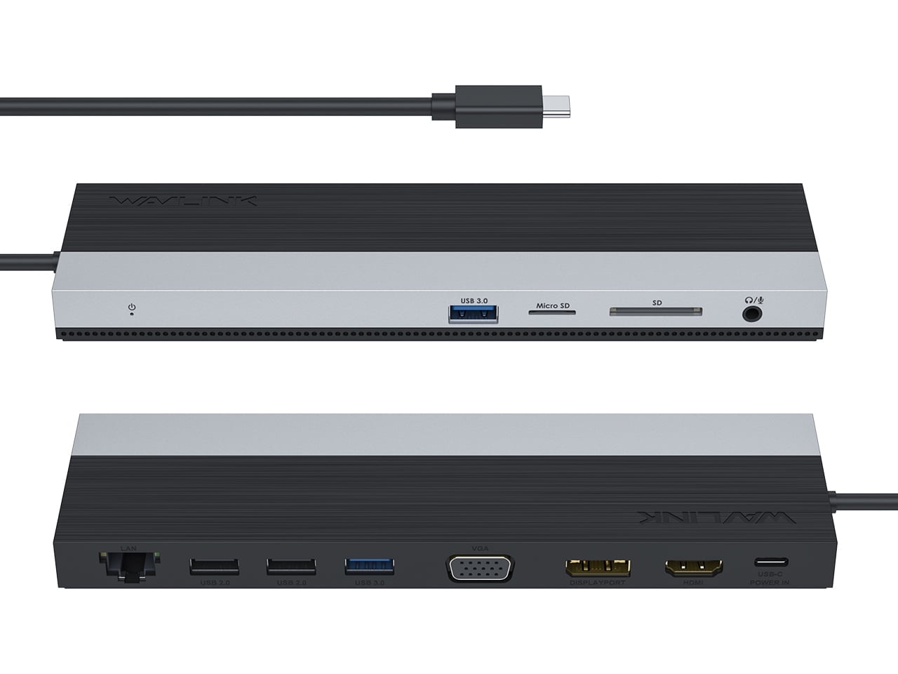 Wavlink USB C Triple Display 4K 12 in 1 MST USB C Docking Station, Type C Systems (DP & HDMI &VGA, USB 3.0&2.0 Ports, SD TF Card Reader, Gigabit Ethernet, Audio For for MacBook Pro & Windows