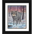 thumbnail image 1 of Wavra, Robert 26x32 Black Ornate Wood Framed with Double Matting Museum Art Print Titled - Lone Wolf, 1 of 4