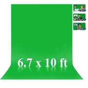 Wavraging 6.7 x 10 ft Green Screen Backdrop for Photography, Chroma Key Greenscreen Background Sheet Photo Backdrop for Zoom Meeting, Video Recording, Live Streaming, Photoshoot Studio