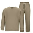 thumbnail image 1 of Wavsuf 2pcs Jogger Set Men Long Sweatsuits Sets for Mens Motion Pocket Shirt Sweatshirt and Sweatpants Khaki Size L, 1 of 8
