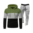 thumbnail image 1 of Wavsuf 2pcs Jogger Set Men Long Sweatsuits Sets for Mens Motion Shirt Sweatshirt and Sweatpants Army Green Size M, 1 of 2