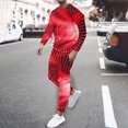 thumbnail image 1 of Wavsuf 2pcs Jogger Set Men Long Sweatsuits Sets for Mens New Motion Digital Shirt Sweatshirt and Sweatpants Red Size 4XL, 1 of 4