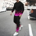 thumbnail image 1 of Wavsuf 2pcs Jogger Set Men Long Sweatsuits Sets for Mens New Motion Shirt Sweatshirt and Sweatpants Purple Size M, 1 of 5
