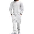thumbnail image 1 of Wavsuf 2pcs Jogger Set Men Long Sweatsuits Sets for Mens Pocket Sweatshirt and Sweatpants White Size 2XL, 1 of 5
