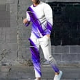 thumbnail image 1 of Wavsuf 2pcs Jogger Set Men Long Sweatsuits Sets for Mens Tight Shirt Sweatshirt and Sweatpants Purple Size 5XL, 1 of 7