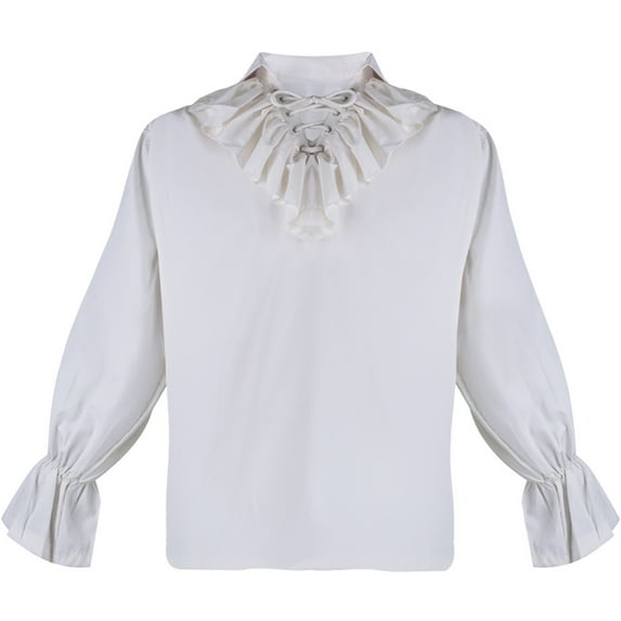 Wavsuf Big Mens Sweatshirts V-neck Turndown Vintage Casual White Blouse Tops Size 3XL