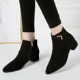 thumbnail image 1 of Wavsuf Boots for Women with Zipper with Fuzz Short Ankle-High Winter Flock Black Shoes Size 39, 1 of 6