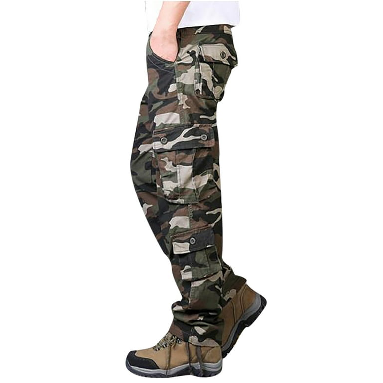 Wavsuf Camo Pants for Men Big and Tall with Pockets Army Green Pants Size  6XL