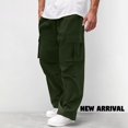 thumbnail image 1 of Wavsuf Cargo Pants for Men, Multi Pockets Casual Outdoor Straight Type Pleated Loose Fit Everyday Trousers Army Green 2XL, 1 of 8
